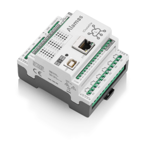 Freigestellte und beinahe isometrische Ansicht eines IOsatellite von Alamos – eine Plattform Plattform zur Steuerung digitaler und analoger Ausgänge